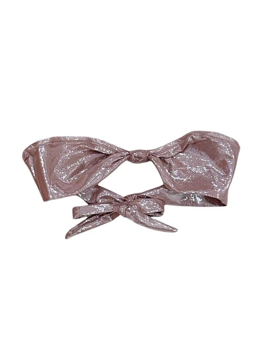 RARE SKIMS Liquid Shine Swim Knotted Bandeau Bikini Top in Cinnamon